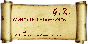 Glózik Krisztián névjegykártya